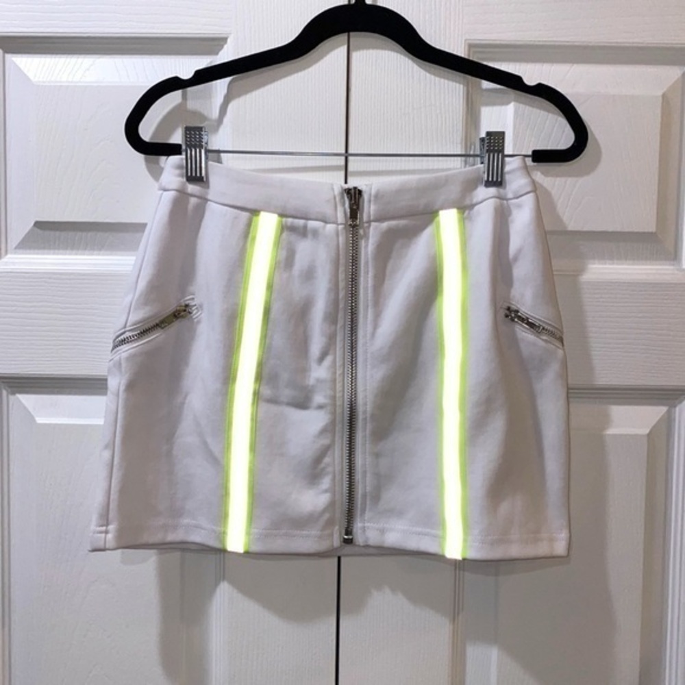LF THE BRAND White Neon Reflective Mini Skirt